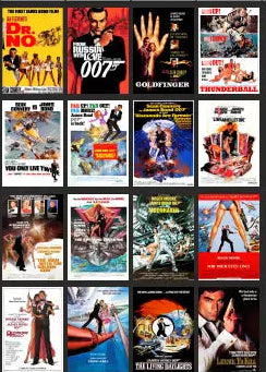 TSABS0248 TT120 James Bond Films Billboard Advertising Sheets Pack 4