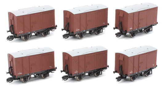 TTR61303 TT:120 Ex-LMS 9ft Wheelbase Fitted BR Bauxite Vans - Pack of 6