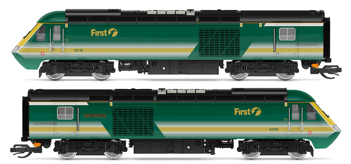 TT3050M First Great Western Class 43 HST 43189 Railway Heritage Trust & 43136 Train Pack