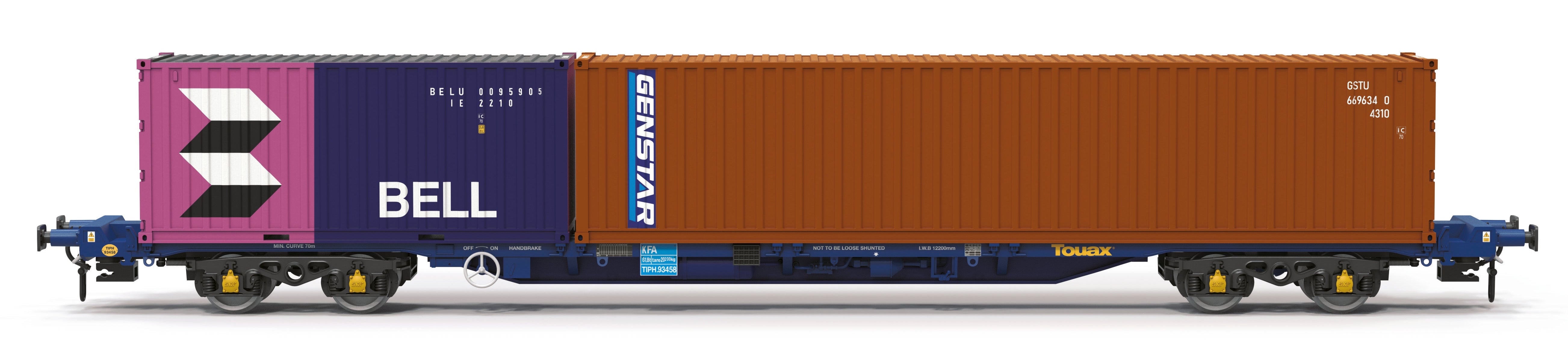 Hornby TT6058 Touax KFA Container Wagon with Bell 20 – Rails