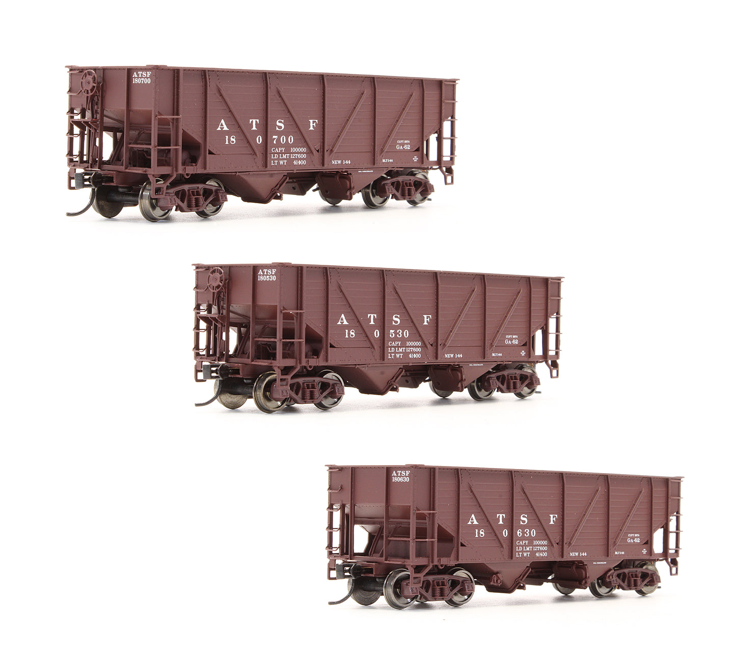 Pre-Owned 932-342301 50t Wood Sheathed War Emergency Hopper ATSF - 3 Pack