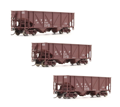 Pre-Owned 932-342301 50t Wood Sheathed War Emergency Hopper ATSF - 3 Pack
