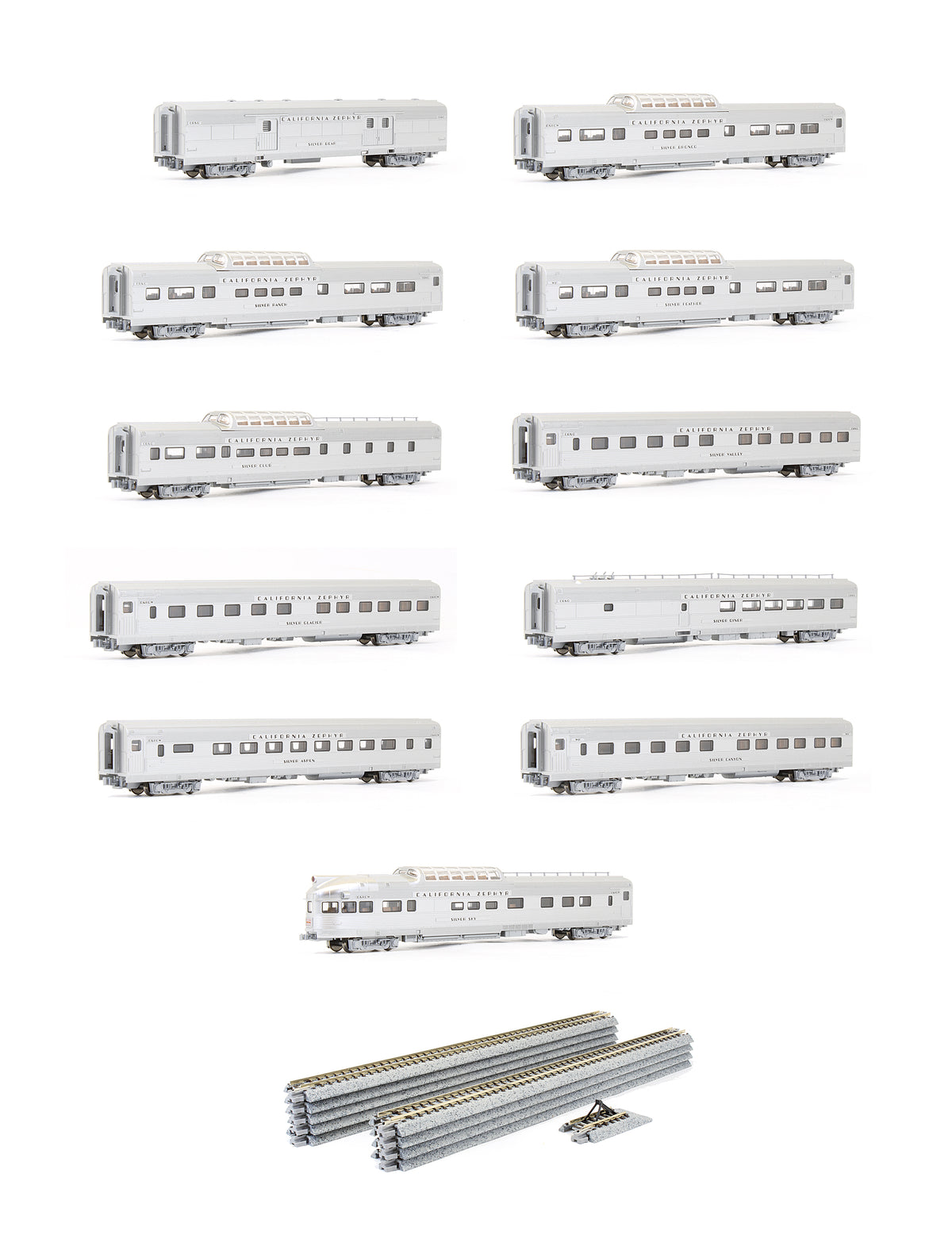 Pre-Owned California Zephyr 11 Car Set With Display Unitrack