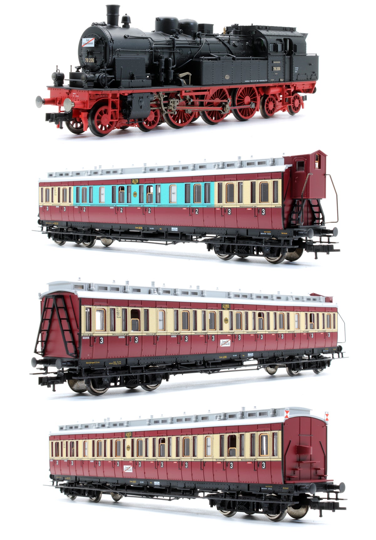 Pre-Owned BR78 Steam Locomotive with Compartment Coaches Ruhr Express/Rapid Transit - DCC Sound