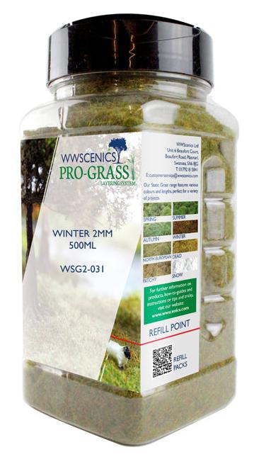 WWS 2mm Winter Static Grass - 500ml Canister