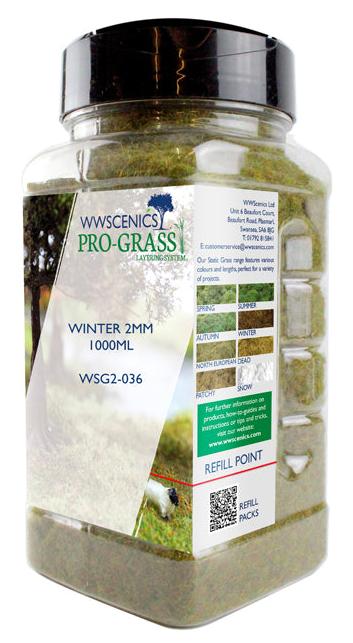 WWS 2mm Winter Static Grass - 1000ml Canister