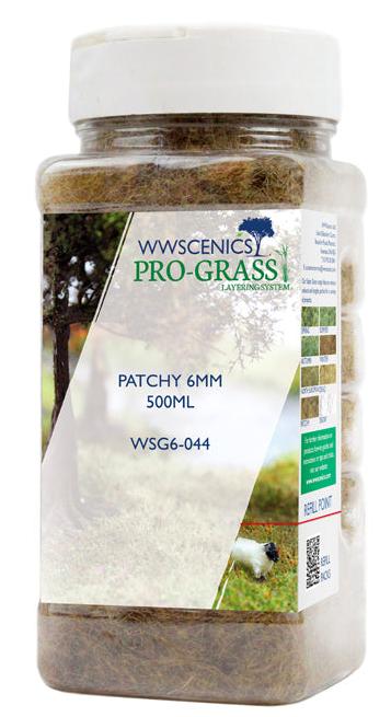 WWS 6mm Patchy Static Grass - 500ml Canister