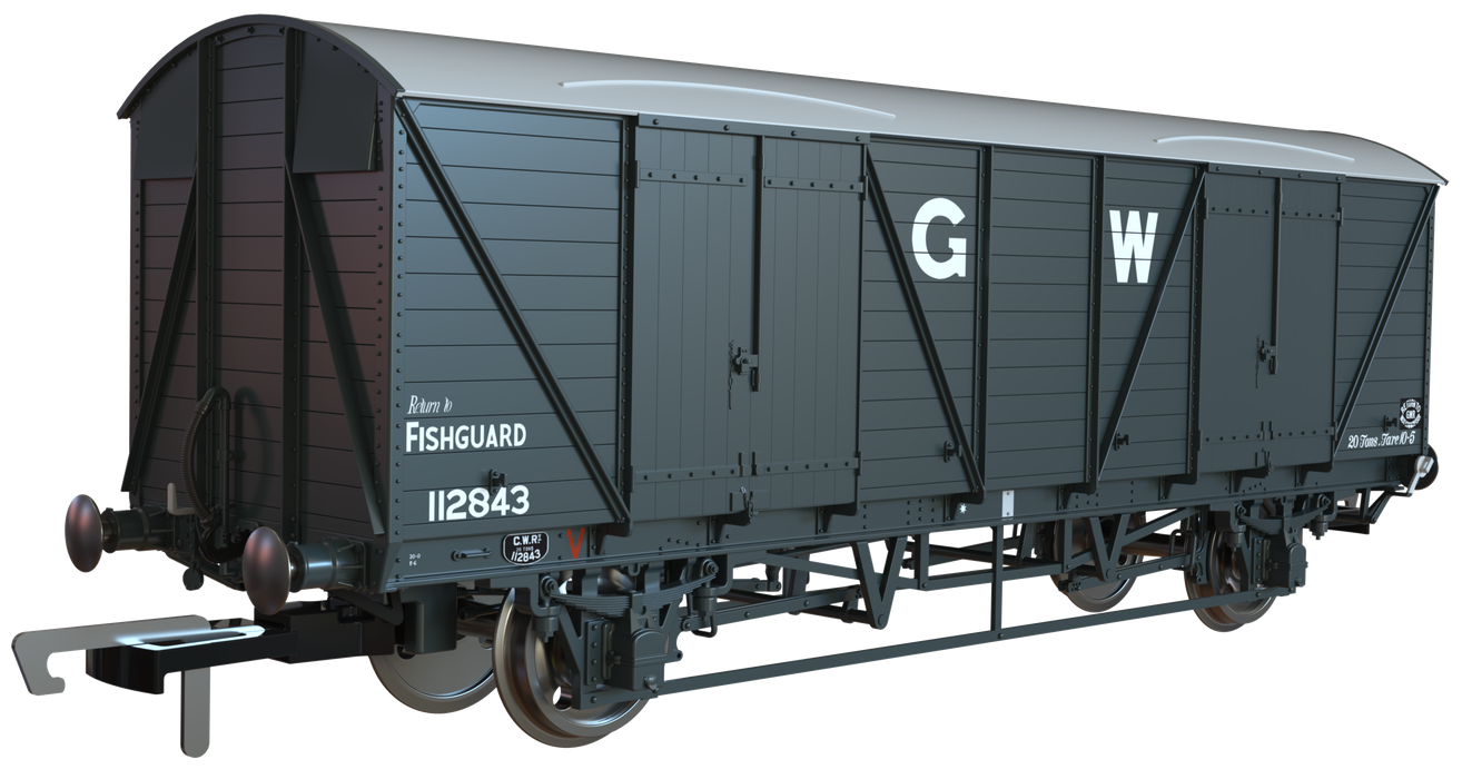 C3066 GWR Blue/Grey White Roof 'Fishguard' Pres. Mink G Van 112843