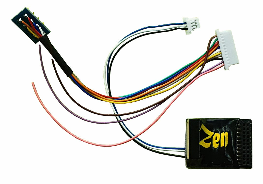 Zen Black Decoder: 21 pin MTC and 8 Pin Connection. 4 powered + 2 logic functions