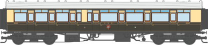 4P-021-103 GWR Corridor Toplight 1925 Lined Chocolate & Cream Composite RH 6943