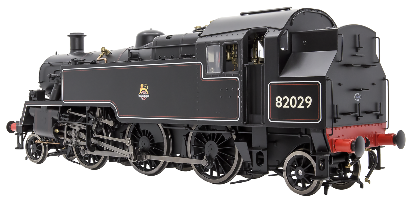 British Railways Standard 3MT 2-6-2T Lined Black Early Crest 82029 - Steam Tank Locomotive