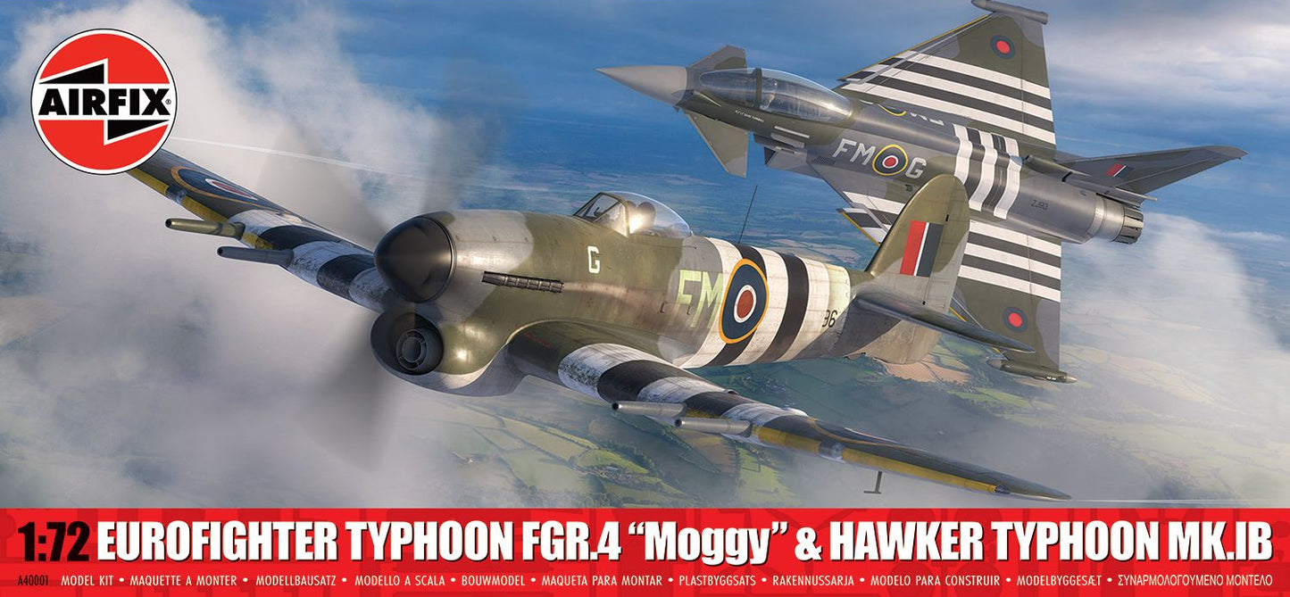 A40001 Eurofighter Typhoon FGR.4 "Moggy" & Hawker Typhoon Mk.IB - Twin Pack Model Kit