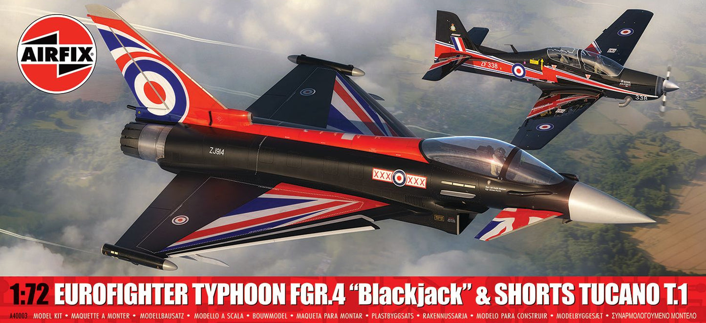 A40003 Eurofighter Typhoon FGR.4 "Blackjack" & Shorts Tucano T.1 - Twin Pack Model Kit