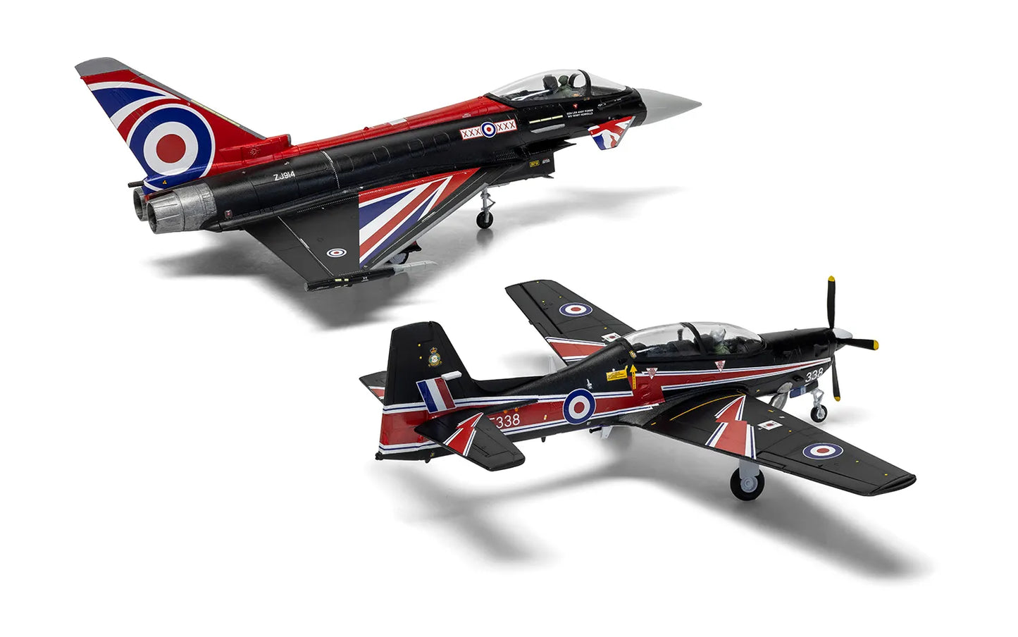A40003 Eurofighter Typhoon FGR.4 "Blackjack" & Shorts Tucano T.1 - Twin Pack Model Kit