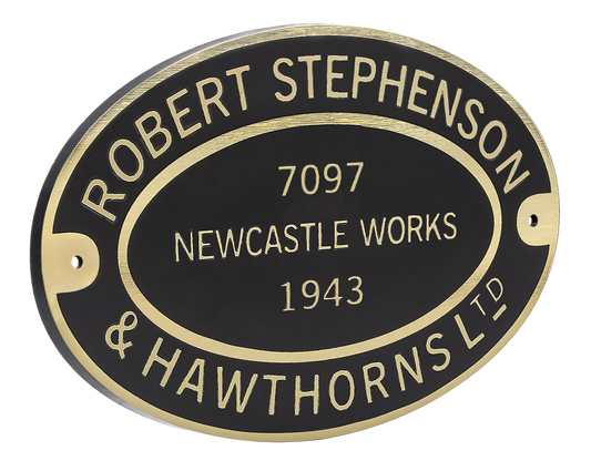 Robert Stephenson & Hawthorns Worksplate Full Size Replica - 7097 WD 75061