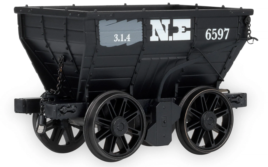 Pre-Owned Pack of 3 North Eastern Railway - P1 style Chaldron Wagons, circa 1890