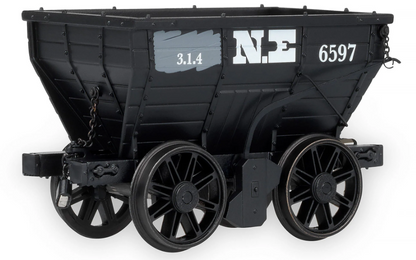 Pre-Owned Pack of 3 North Eastern Railway - P1 style Chaldron Wagons, circa 1890