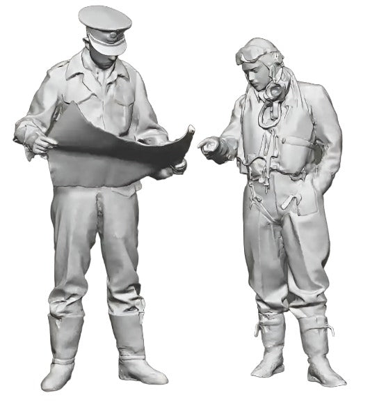 1:48 Scale RAF Through the Ages - World War Two - RAF 2TAF Officer & Pilot Reading Map