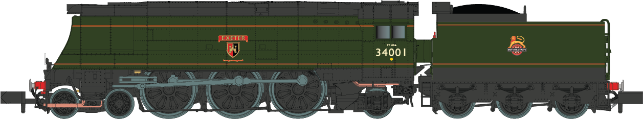 West Country ‘Exeter’ 34001 BR Green Early Crest