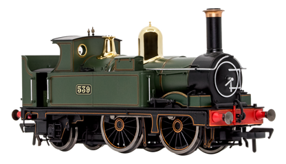 GWR 517 Class 0-4-2 539 Lined G.W. Green Black Frames Steam Locomotive - DCC Sound