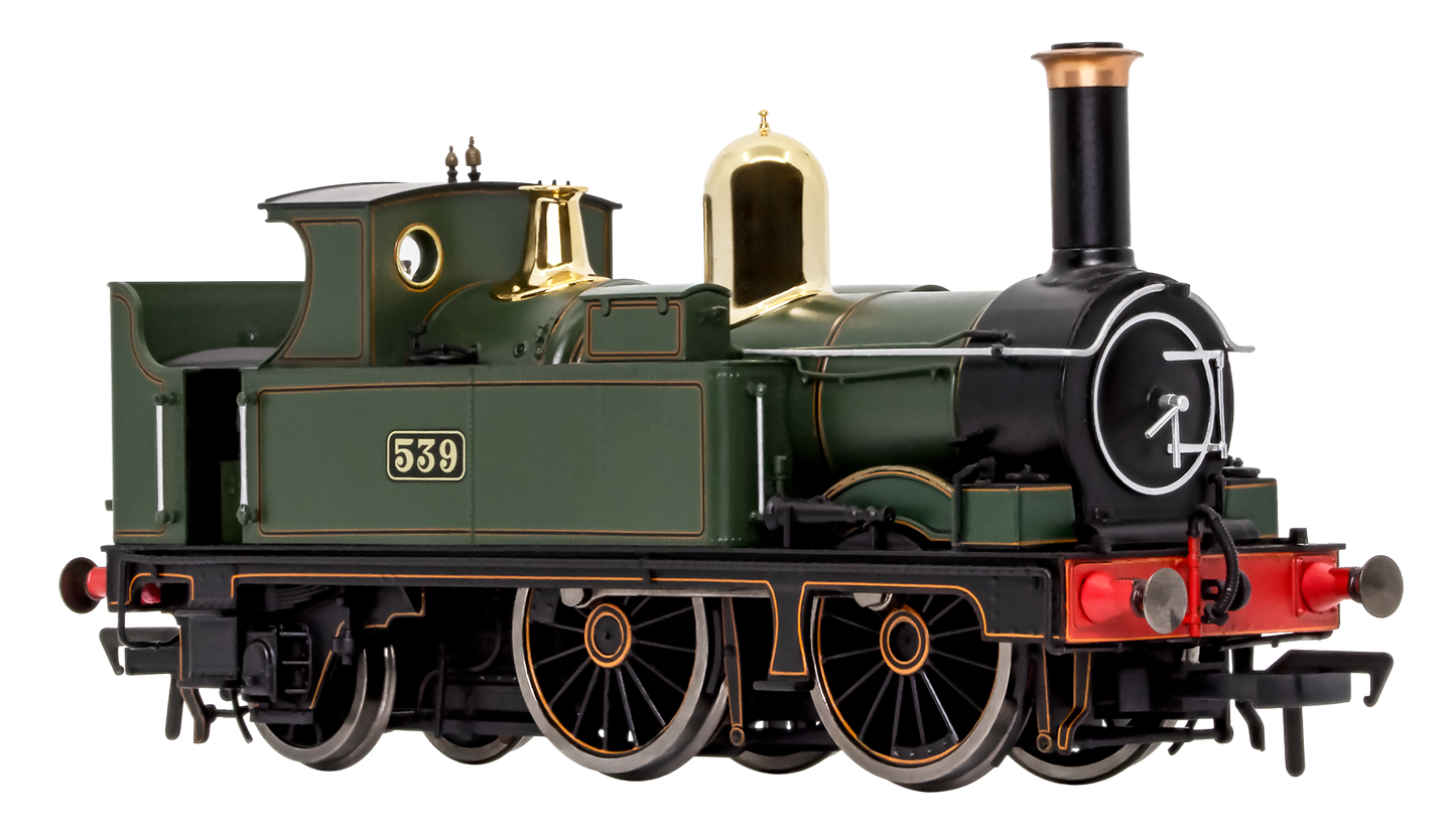 GWR 517 Class 0-4-2 539 Lined G.W. Green Black Frames Steam Locomotive - DCC Fitted