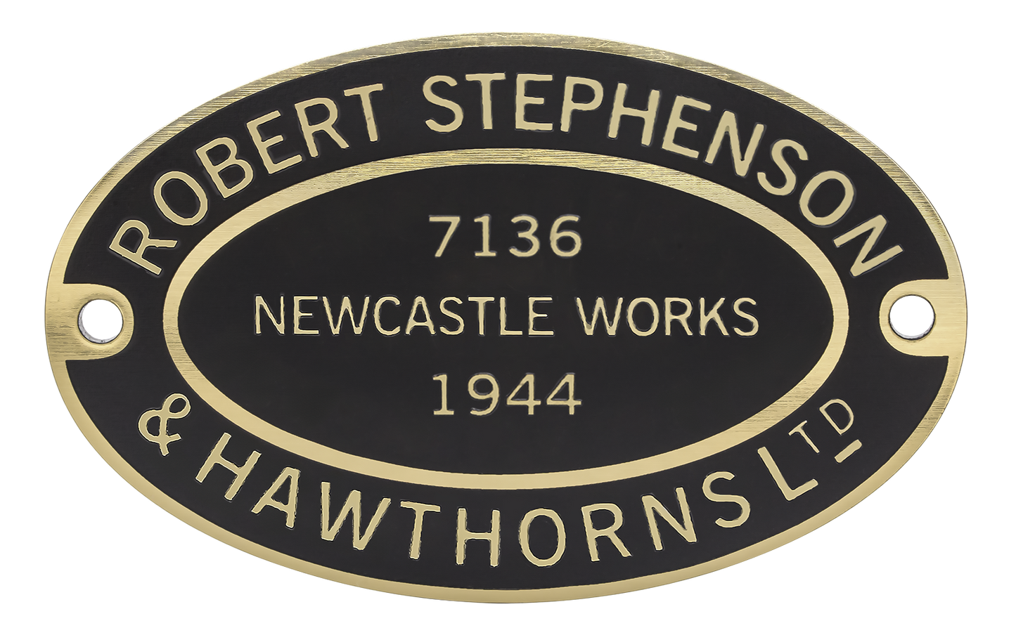 Robert Stephenson & Hawthorns Worksplate Third Size Replica - 7136 Warrington