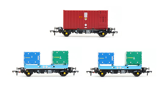 Pre-Owned Set of 3 PFA Container Wagons DRS LLNW - Nupack