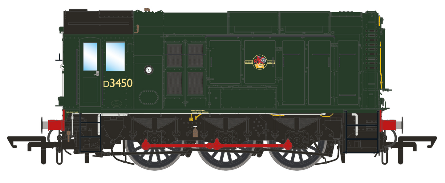 Class 10 BR Green Late Crest D3450 Diesel Shunter Locomotive - DCC Sound