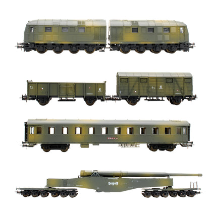 Pre-Owned Lima 149705 WW2 Military Train Pack including 'Leopold' Artillery Gun