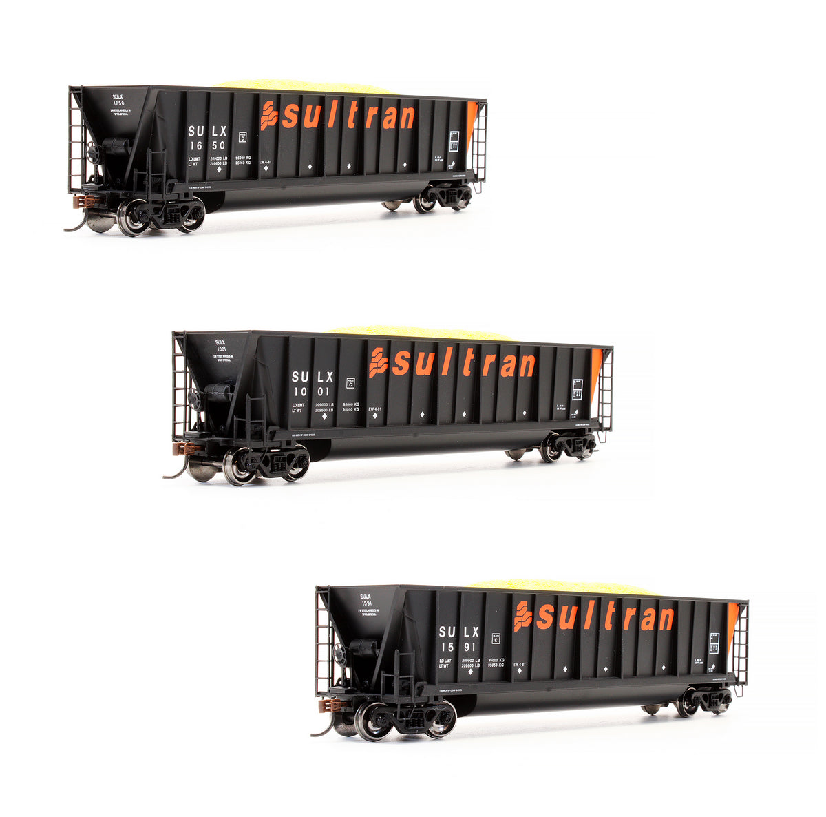 Pre-Owned ATH97540 Set Of 3 Sultran Bathtub Coal Gondola