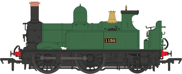 GWR 517 Class 0-4-2 1158 G.W. Green Steam Locomotive