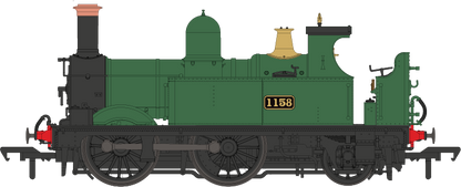 GWR 517 Class 0-4-2 1158 G.W. Green Steam Locomotive