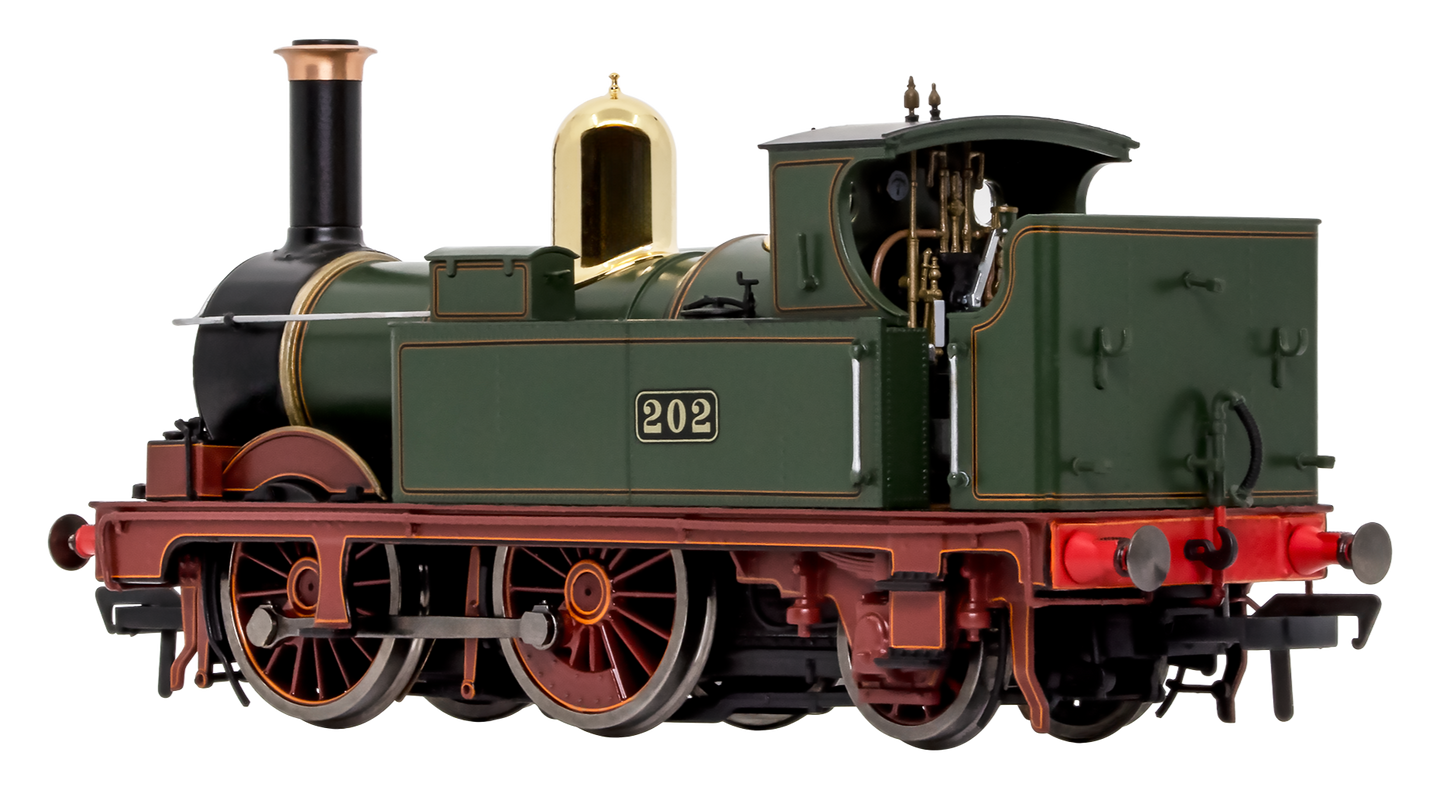 GWR 517 Class 0-4-2 202 Lined G.W Green Red Frames Steam Locomotive - DCC Sound