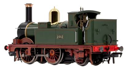 GWR 517 Class 0-4-2 202 Lined G.W Green Red Frames Steam Locomotive - DCC Fitted