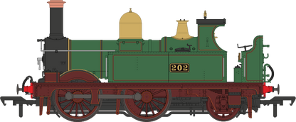 GWR 517 Class 0-4-2 202 Lined G.W Green Red Frames Steam Locomotive