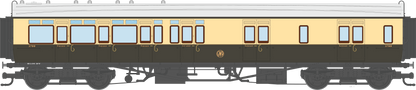 4P-021-304 GWR Corridor Toplight 1935 Chocolate & Cream Roundel Brake Third LH 3788