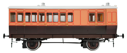 7P-020-051D Stroudley 4 Wheel LSWR suburban oil lit brake 3rd No 179 - DCC & Light Bar Fitted