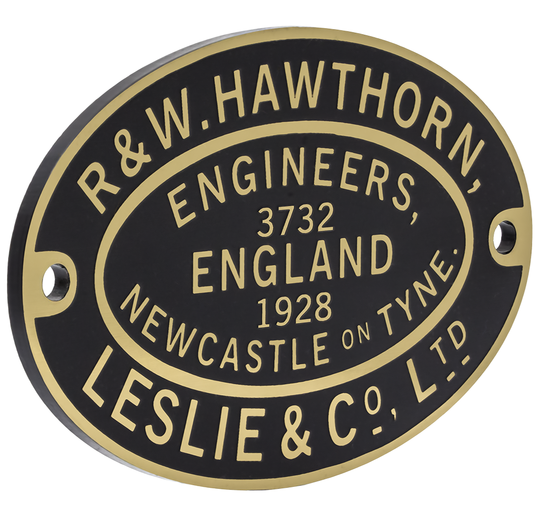 Hawthorn Leslie Worksplate Third Size Replica – 3732 Newcastle Electric Supply no 13