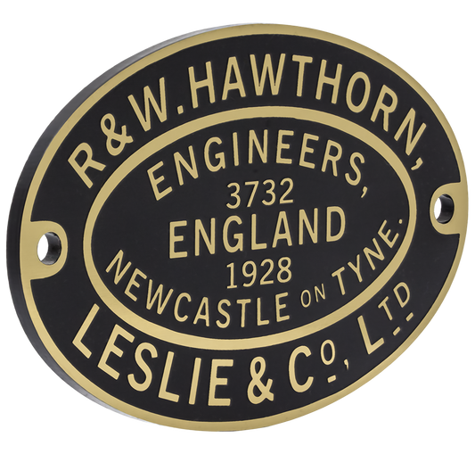 Hawthorn Leslie Worksplate Third Size Replica – 3732 Newcastle Electric Supply no 13