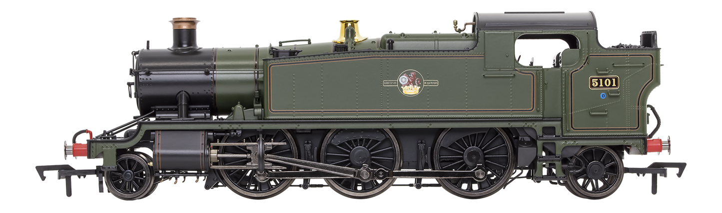 Large Prairie 5101 Lined BR Green Late Crest Steam Locomotive