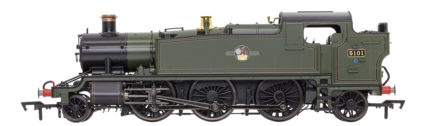 Large Prairie 5101 Lined BR Green Late Crest Steam Locomotive - DCC Fitted