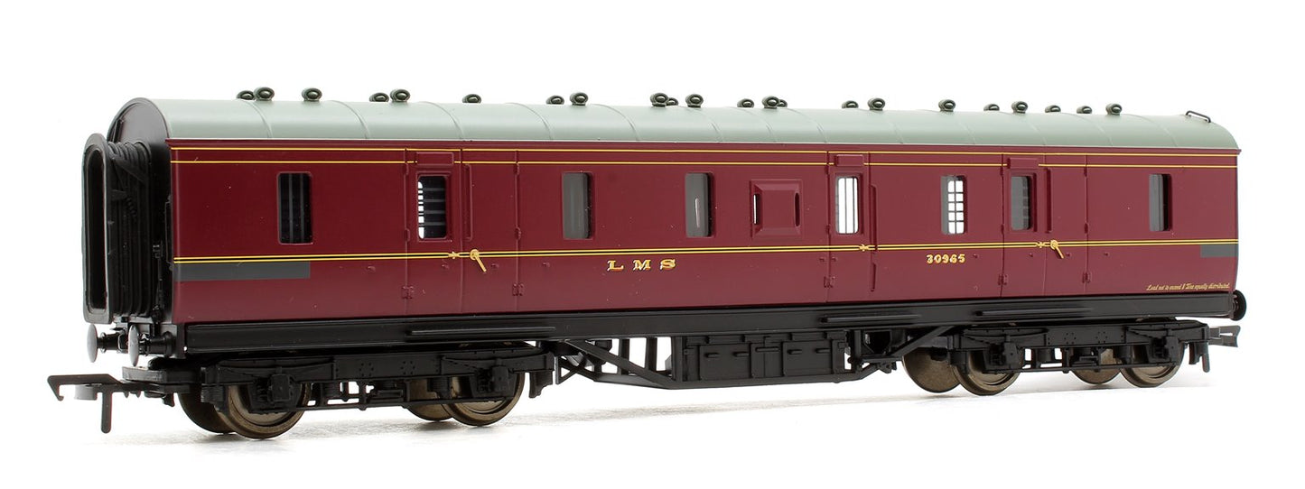 Pre-Owned 50' Parcels Van Full Brake Coach LMS Crimson No.30965
