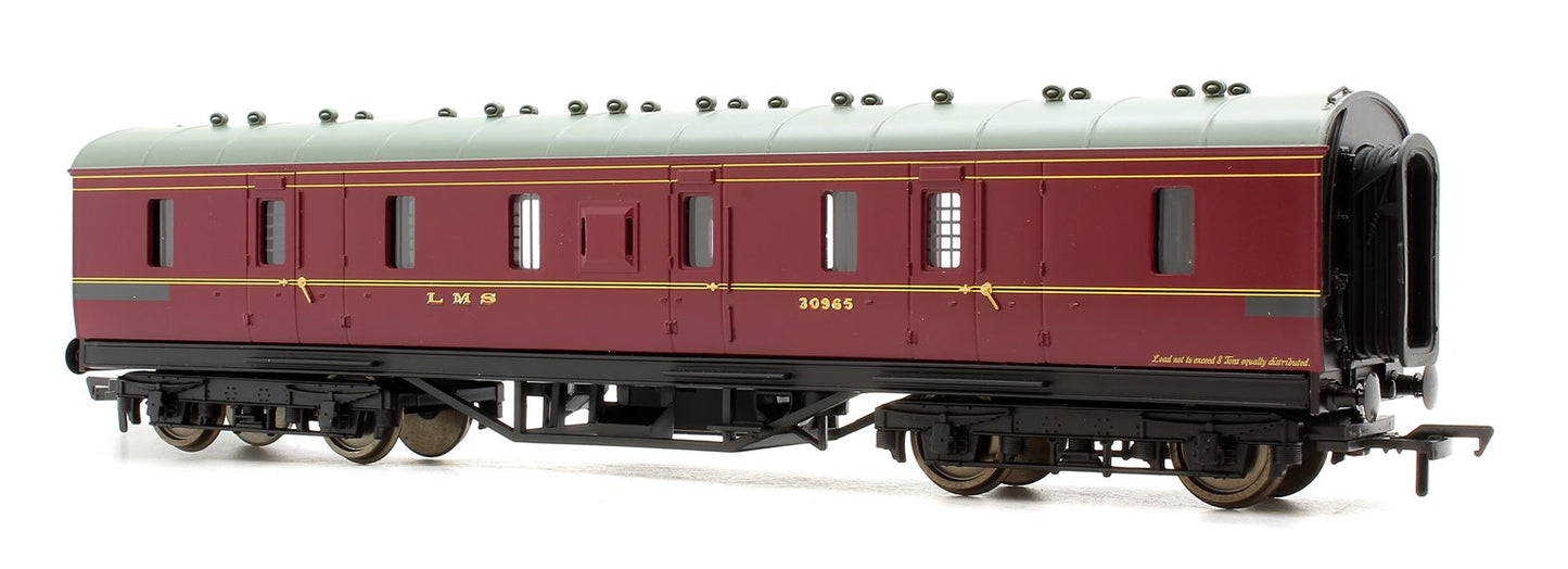 Pre-Owned 50' Parcels Van Full Brake Coach LMS Crimson No.30965