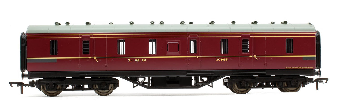 Pre-Owned 50' Parcels Van Full Brake Coach LMS Crimson No.30965