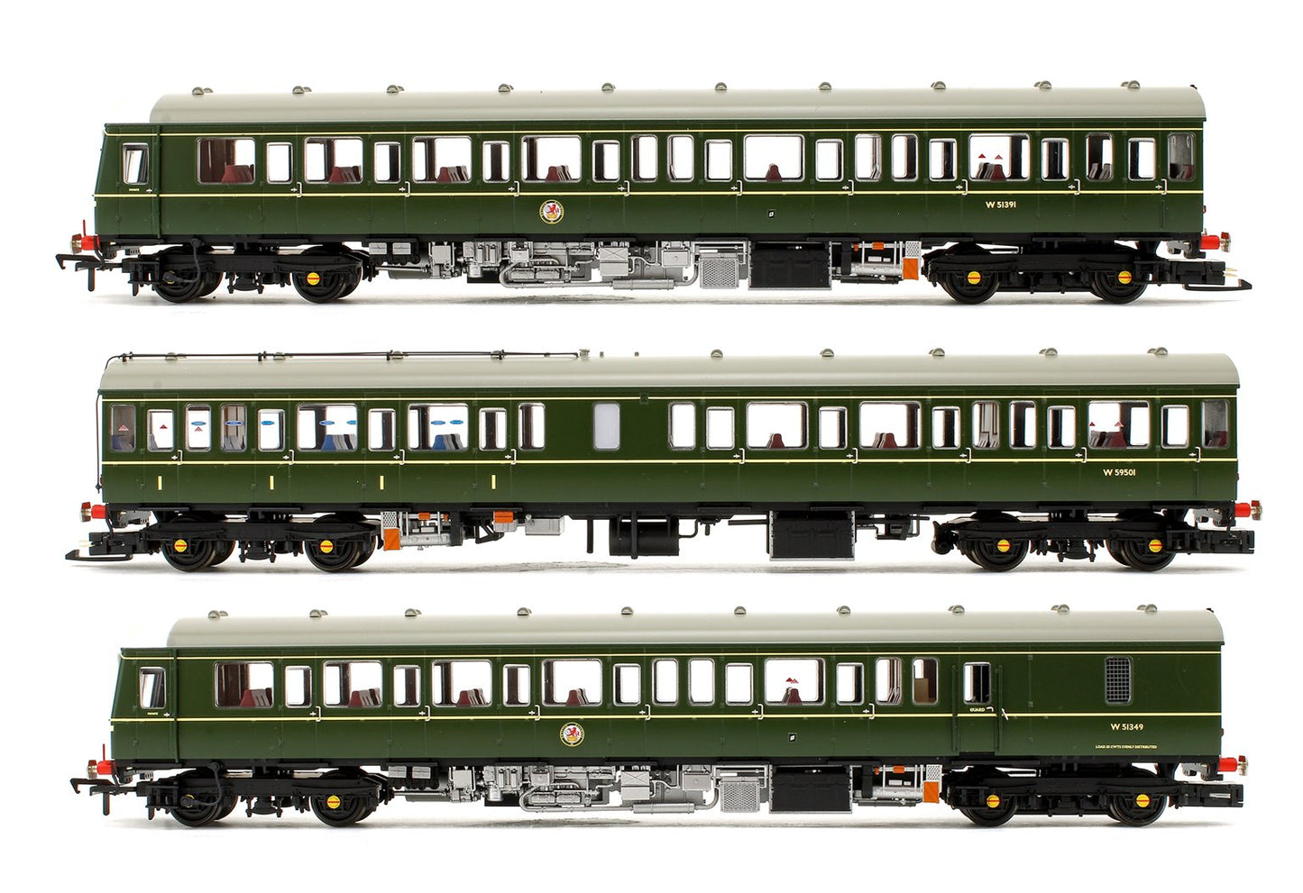 Pre-Owned 35-500 Class 117 3-Car DMU BR Green (Speed Whiskers) - DCC Fitted