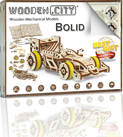 3D Wooden Car Puzzle - Grand Prix Car