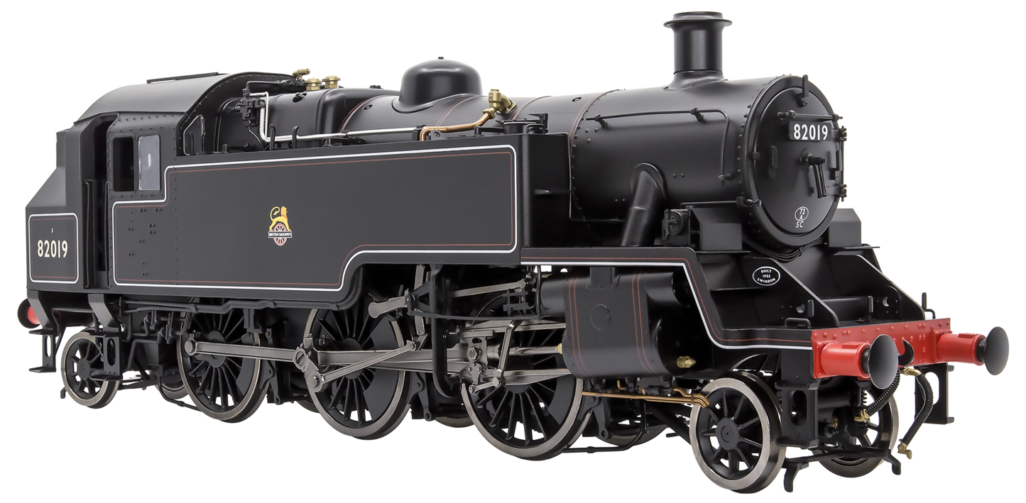 British Railways Standard 3MT 2-6-2T Lined Black Early Crest 82019 - Steam Tank Locomotive