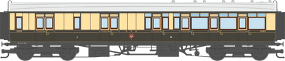 4P-021-105 GWR Corridor Toplight 1925 Lined Chocolate & Cream Brake Third RH 3593