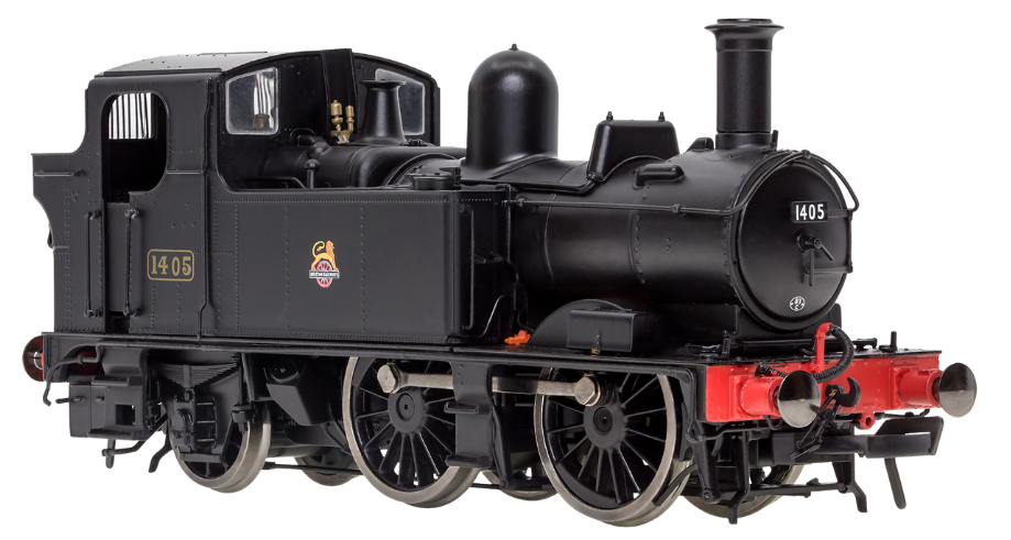 4S-006-020D 14XX Class 0-4-2 1405 BR Black Early Crest Steam Locomotive - DCC Fitted