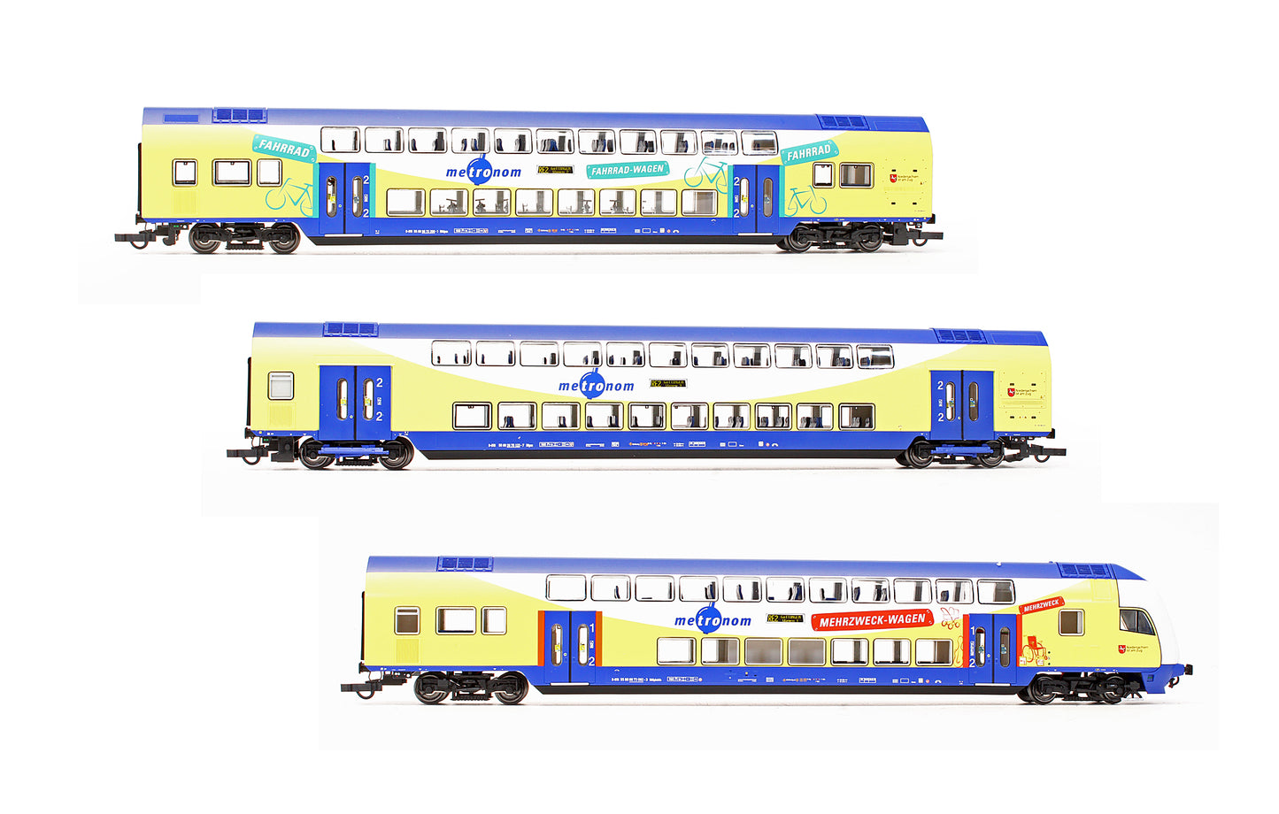 Pre-Owned 6210105 Set Of 3 Metronom Bi-Level Passenger Coaches